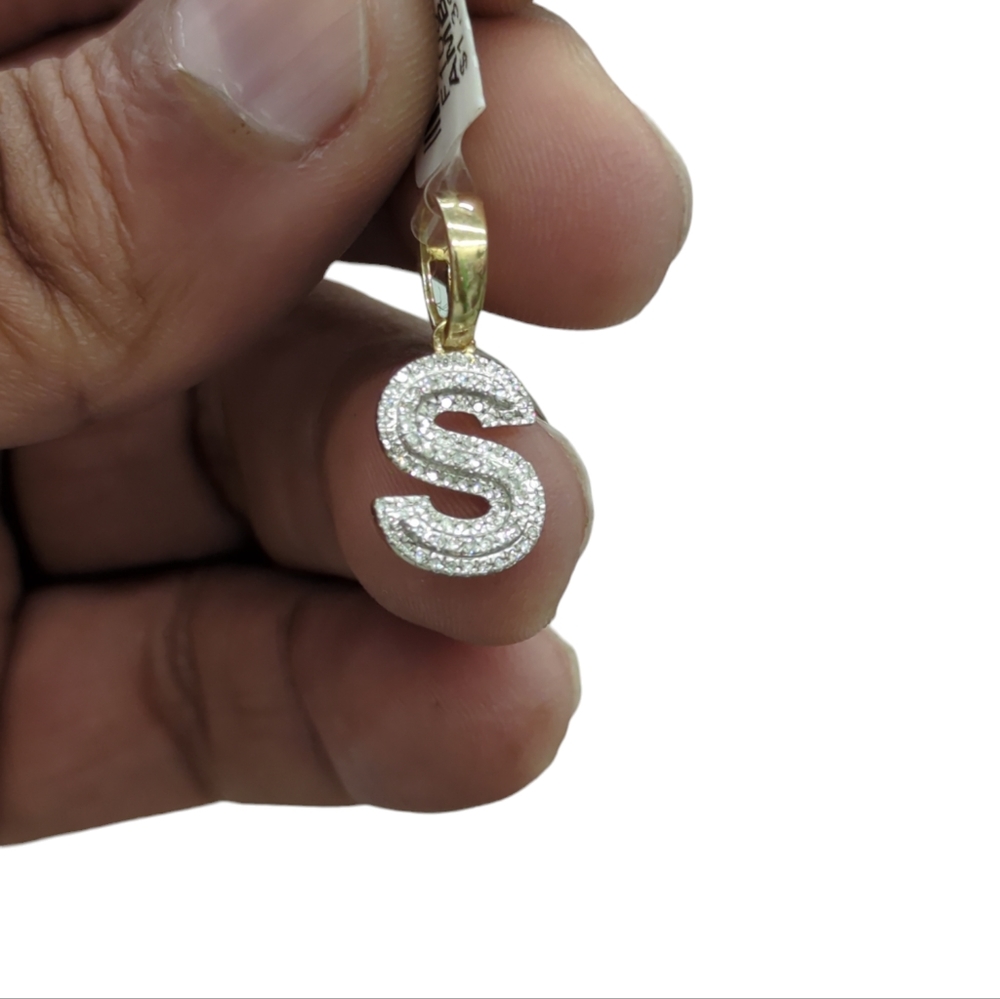 Gold and Silver Initial 'S' Pendant Necklace